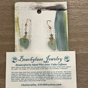 New!!Real Beachglass Earrings HANDMADE ONE OF A KIND